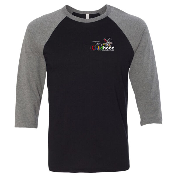 Bella + Canvas - Unisex Three Quarter Sleeve Baseball Tee - Printed Logo Thumbnail