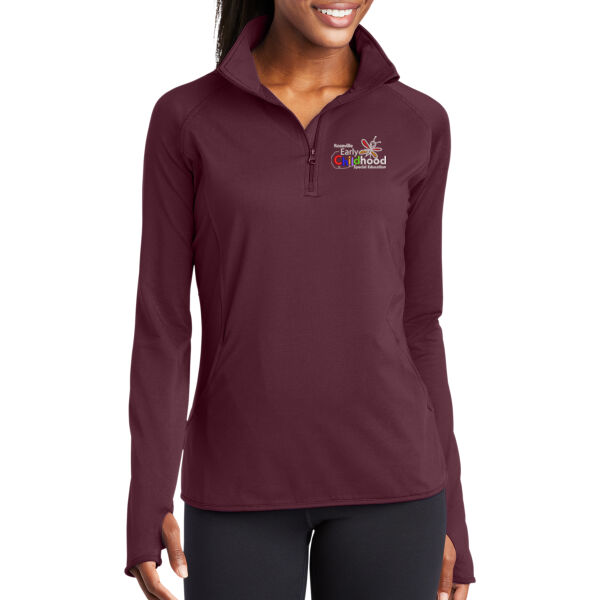 Sport Tek - Ladies Sport Wick Stretch 1/2 Zip Pullover - Embroidered Logo Thumbnail