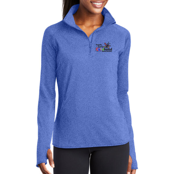 Sport Tek - Ladies Sport Wick Stretch 1/2 Zip Pullover - Embroidered Logo Thumbnail