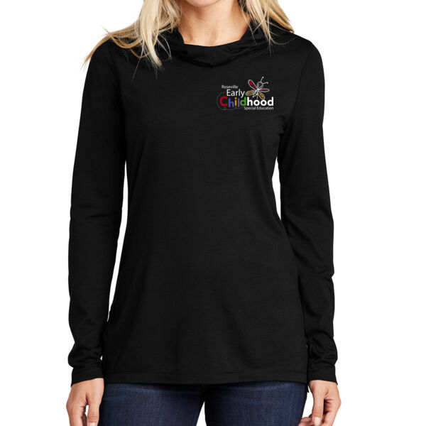 Sport-Tek ® Ladies PosiCharge ® Tri-Blend Wicking Long Sleeve Hoodie - Printed Logo Thumbnail