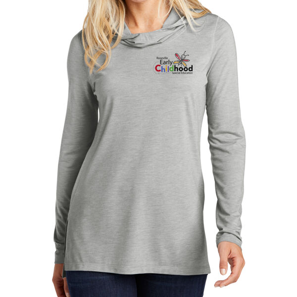 Sport-Tek ® Ladies PosiCharge ® Tri-Blend Wicking Long Sleeve Hoodie - Printed Logo Thumbnail