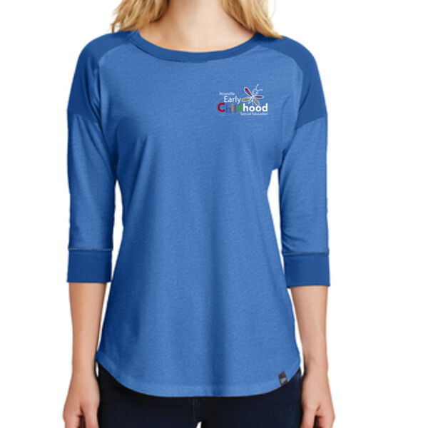 New Era® Ladies Heritage Blend 3/4-Sleeve Baseball Raglan Tee - Printed Logo Thumbnail