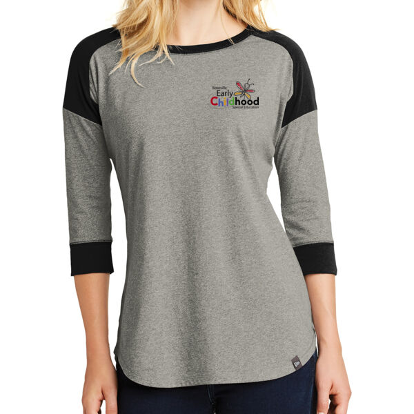 New Era® Ladies Heritage Blend 3/4-Sleeve Baseball Raglan Tee - Printed Logo Thumbnail