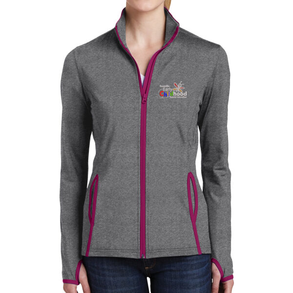 Sport-Tek Ladies Sport-Wick Stretch Contrast Full-Zip Jacket - Embroidered Logo Thumbnail