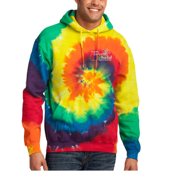 Port & Company® Tie-Dye Pullover Hooded Sweatshirt - Embroidered Logo Thumbnail